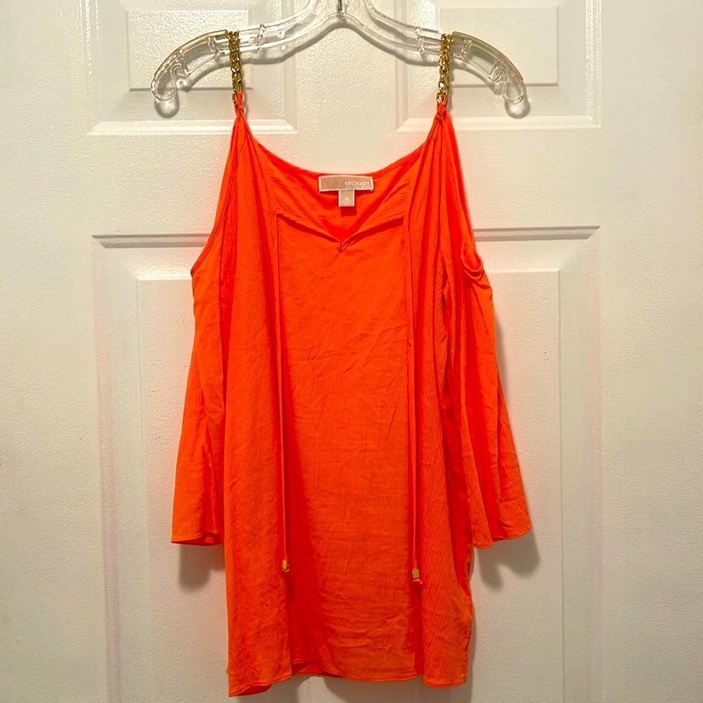 Michael Kors 3/4 length sleeve cold shoulder shirt. Size M.
